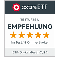 Testsiegel: Finanzen.net Zero erhält das Testurteil (Empfehlung, 5 Sterne). Im Test: 12 Online-Broker. Herausgeber. Extra ETF, Januar 2025
