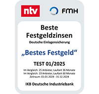 Siegel: Bestes Festgeld bei der IKB, Januar 2025